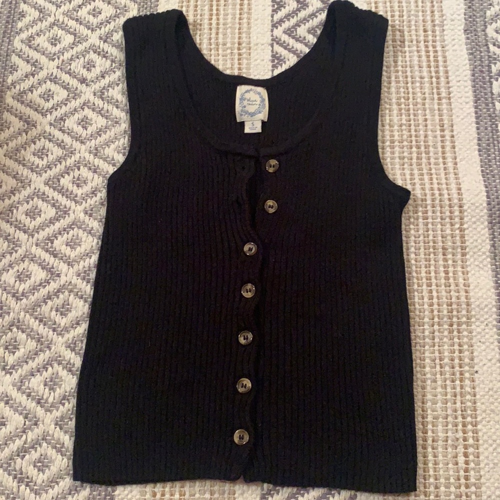 Blue Rain (Francesca’s) Black Knit Tank Top size Small